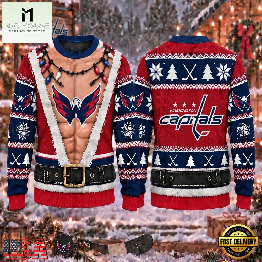NHL Washington Capitals Funny Body Christmas Ugly Sweater, NHL 3D Game Day Tee NHL Washington Capitals Funny Body Christmas Ugly Sweater, NHL 3D Game Day Tee