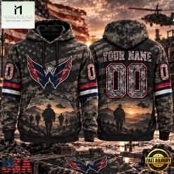 NHL Washington Capitals Military Appreciation Design Personalized Hoodie, NHL 3D Game Day Tee Nhl Washington Capitals Military Appreciation Design Personalized Hoodie