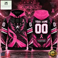 NHL Washington Capitals Pink Fights Breast Cancer 2026 Personalized Hoodie Shirt, NHL 3D Game Day Tee Nhl Washington Capitals Pink Fights Breast Cancer 2026 Personalized Hoodie Shirt