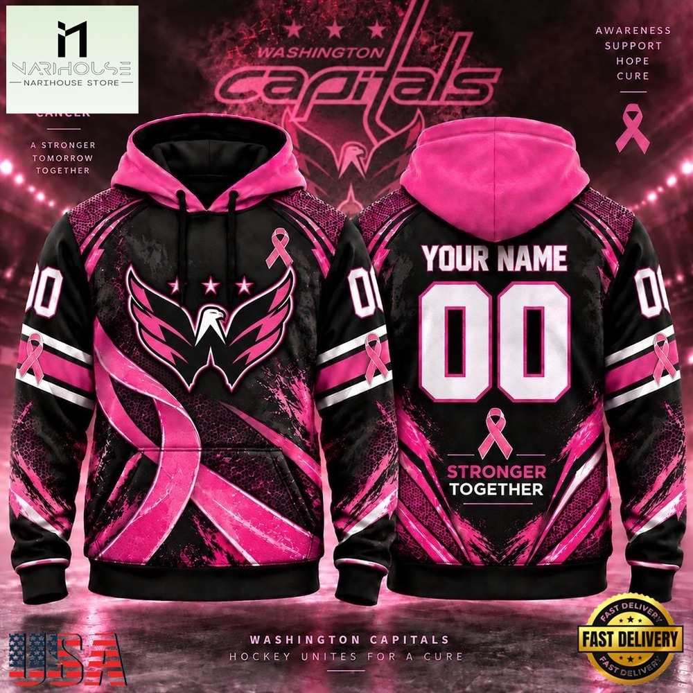 NHL Washington Capitals Pink Fights Breast Cancer 2026 Personalized Hoodie Shirt, NHL 3D Game Day Tee NHL Washington Capitals Pink Fights Breast Cancer 2026 Personalized Hoodie Shirt, NHL 3D Game Day Tee