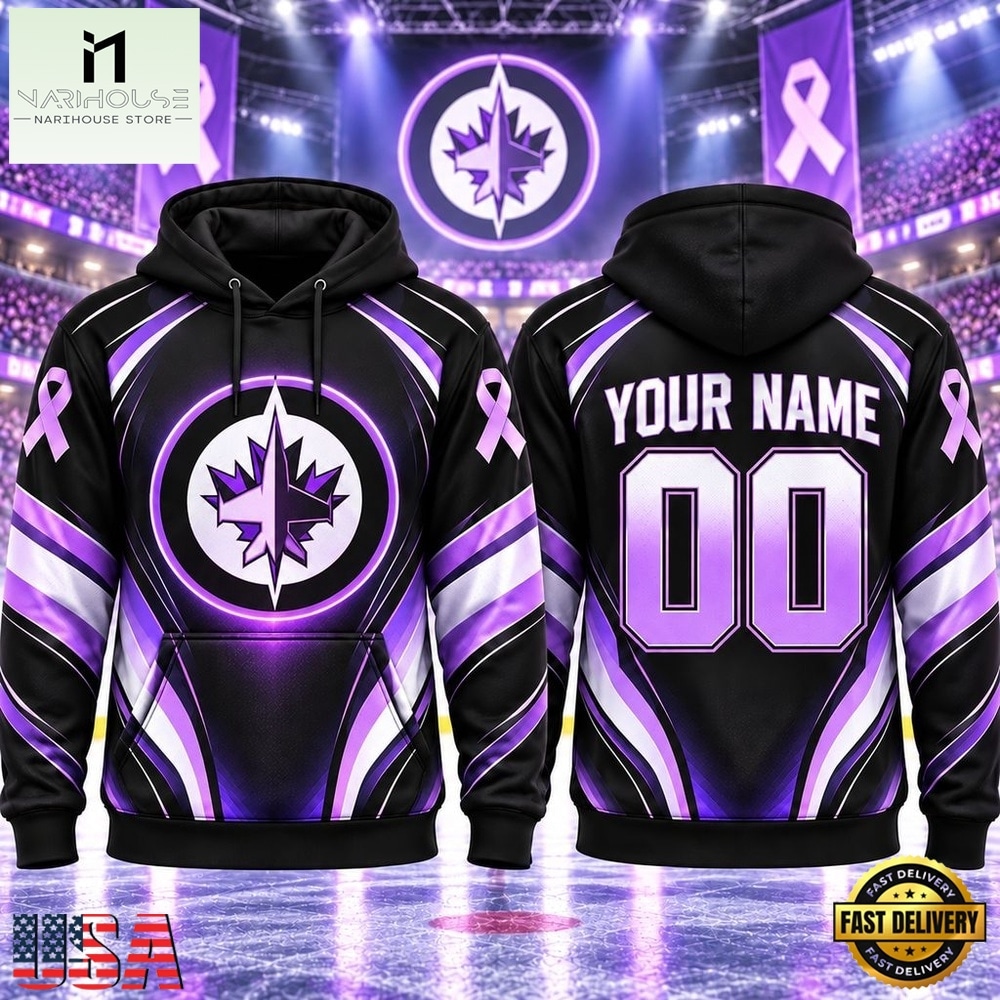 NHL Winnipeg Jets 2026 Hockey Fights Cancer Personalized Hoodie Shirt, NHL 3D Game Day Tee NHL Winnipeg Jets 2026 Hockey Fights Cancer Personalized Hoodie Shirt, NHL 3D Game Day Tee