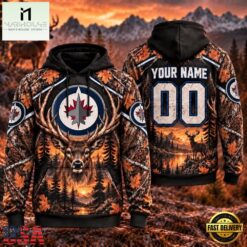 NHL Winnipeg Jets 2026 Personalized Hunting Camo Design Hoodie, NHL 3D Game Day Tee Nhl Winnipeg Jets 2026 Personalized Hunting Camo Design Hoodie