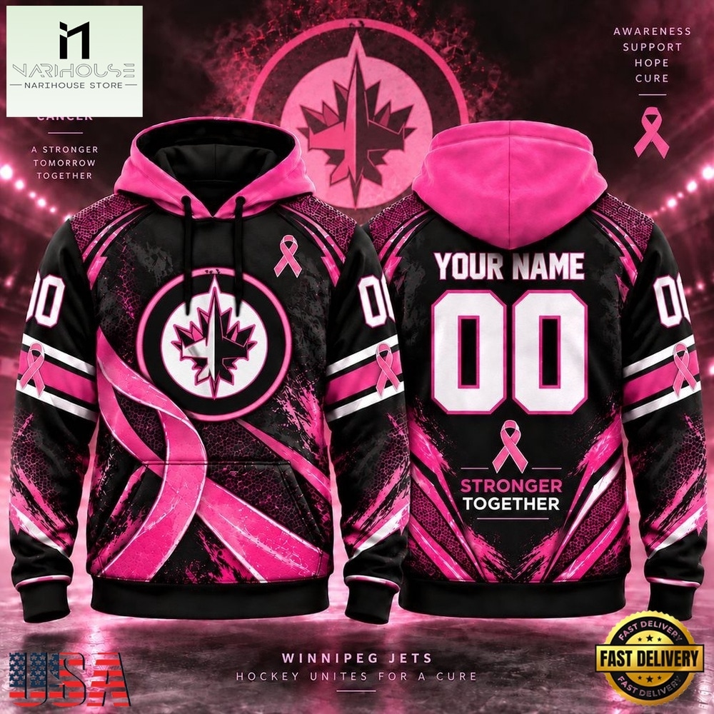 NHL Winnipeg Jets Pink Fights Breast Cancer 2026 Personalized Hoodie Shirt, NHL 3D Game Day Tee NHL Winnipeg Jets Pink Fights Breast Cancer 2026 Personalized Hoodie Shirt, NHL 3D Game Day Tee