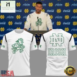 Notre Dame Fighting Irish Football 2026 Go Irish White T Shirt, Hot 3D Shirt Trend Notre Dame Fighting Irish Football 2026 GO Irish White T Shirt