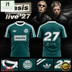Oasis Live ‘27 Signature Raglan Limited Edition T Shirt, Popular 3D Music Tee Oasis Live 27 Signature Raglan Limited Edition T Shirt