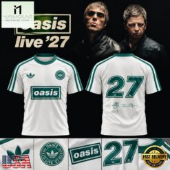 Oasis Live ‘27 Signature Raglan T Shirt, Popular 3D Music Tee Oasis Live 27 Signature Raglan T Shirt