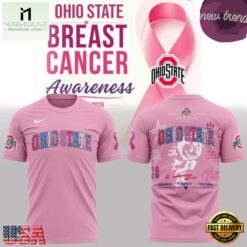 Ohio State Buckeyes Breast Cancer Awareness 2026 T Shirt, Hot 3D Shirt Trend Ohio State Buckeyes Breast Cancer Awareness 2026 T Shirt