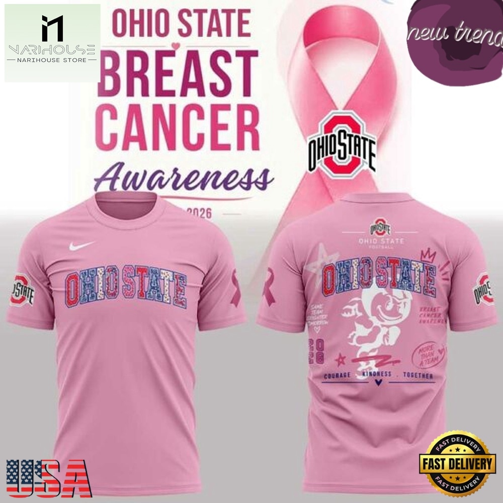 Ohio State Buckeyes Breast Cancer Awareness 2026 T Shirt, Hot 3D Shirt Trend Ohio State Buckeyes Breast Cancer Awareness 2026 T Shirt, Hot 3D Shirt Trend
