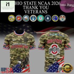 Ohio State Buckeyes Veterans Day 2026 T Shirt, Hot 3D Shirt Trend Ohio State Buckeyes Veterans Day 2026 T Shirt