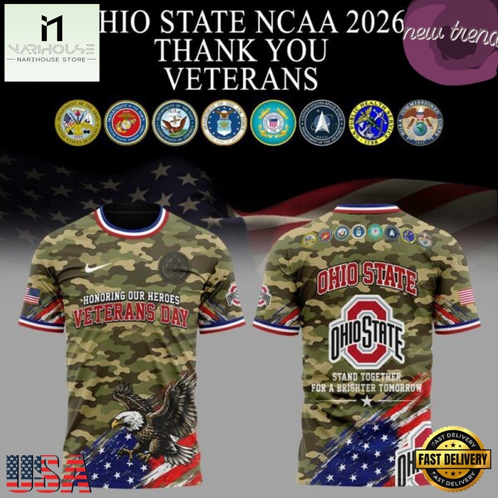 Ohio State Buckeyes Veterans Day 2026 T Shirt, Hot 3D Shirt Trend Ohio State Buckeyes Veterans Day 2026 T Shirt, Hot 3D Shirt Trend