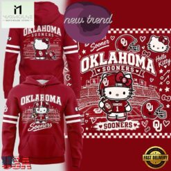 Oklahoma Sooners x Hello Kitty 2026 Limited Edition Hoodie, Hot 3D Shirt Trend Oklahoma Sooners X Hello Kitty 2026 Limited Edition Hoodie