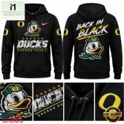 Oregon Ducks Back in Black 2026 Hoodie, Popular 3D Music Tee Oregon Ducks Back IN Black 2026 Hoodie