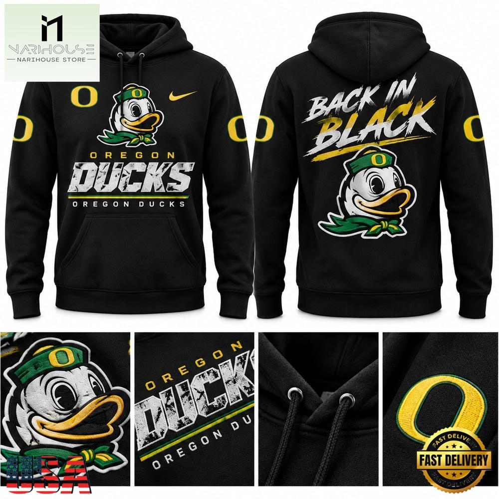 Oregon Ducks Back in Black 2026 Hoodie, Popular 3D Music Tee Oregon Ducks Back in Black 2026 Hoodie, Popular 3D Music Tee