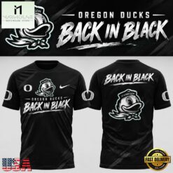 Oregon Ducks Back in Black 2026 T Shirt, Popular 3D Music Tee Oregon Ducks Back IN Black 2026 T Shirt