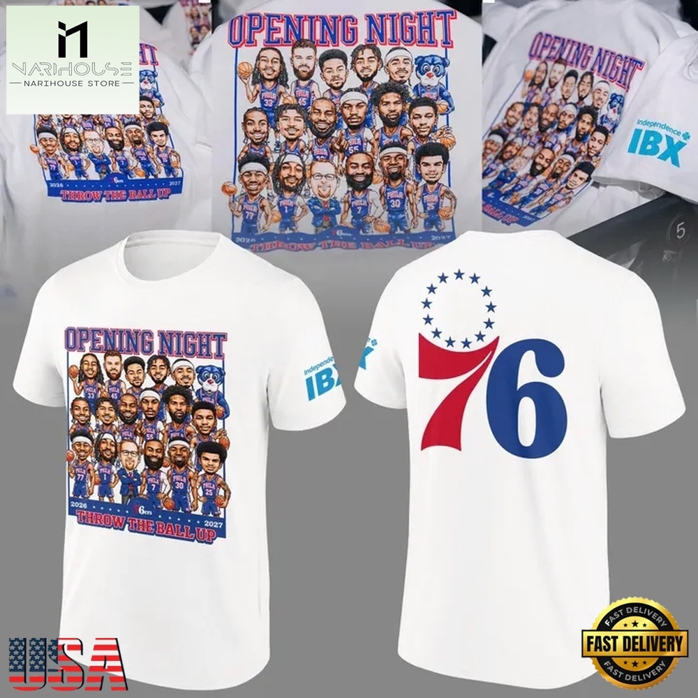 Philadelphia 76ers Opening Night Team Print 2026 T Shirt, Hot 3D Shirt Trend Philadelphia 76ers Opening Night Team Print 2026 T Shirt, Hot 3D Shirt Trend