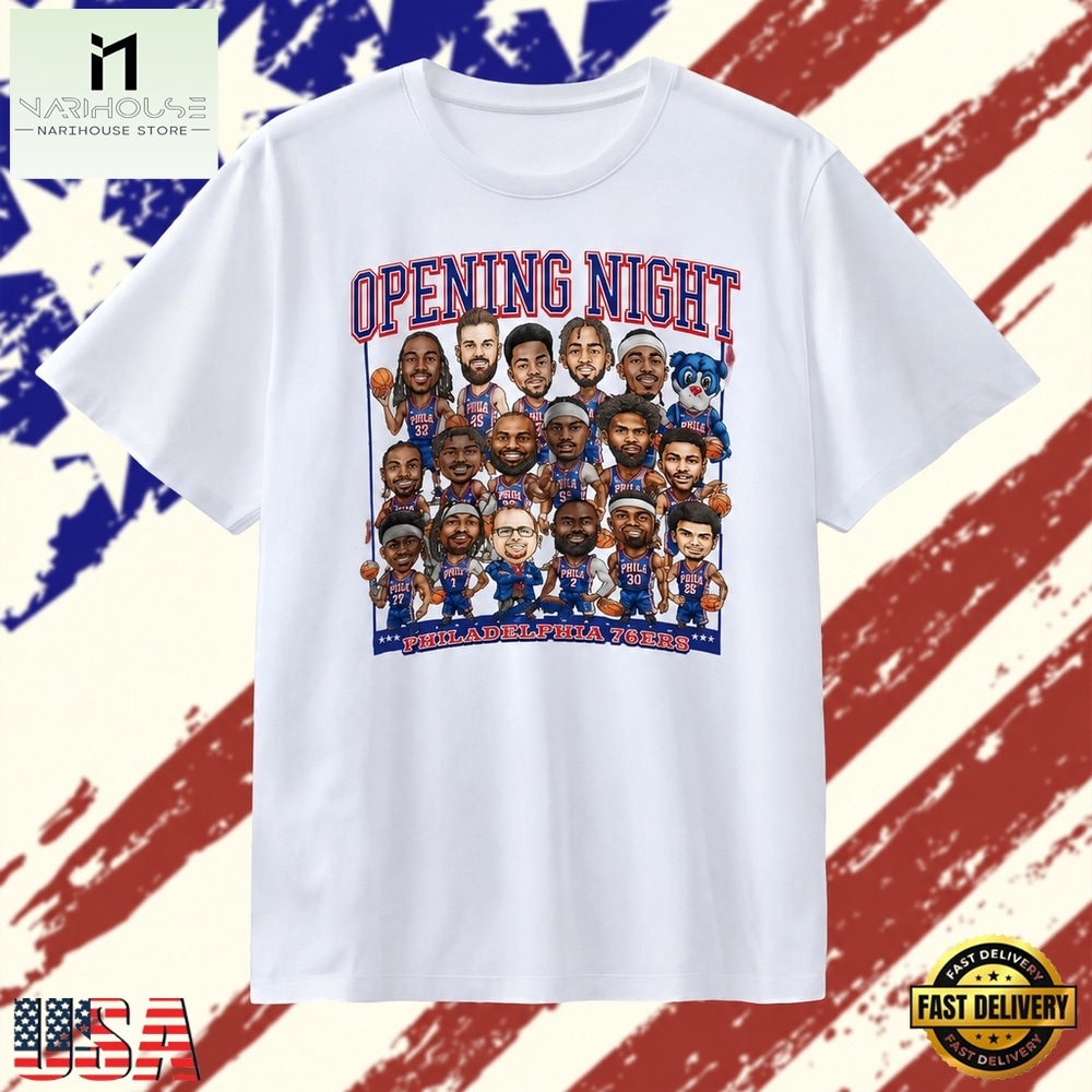 Philadelphia 76ers Opening Night Throw the Ball Up 2026 2027 Team Roster T Shirt, Stylish 2D Graphic Shirt Philadelphia 76ers Opening Night Throw the Ball Up 2026 2027 Team Roster T Shirt, Stylish 2D Graphic Shirt