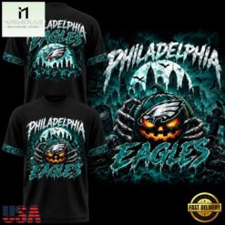 Philadelphia Eagles Halloween 2026 Black T Shirt, Hot 3D Shirt Trend Philadelphia Eagles Halloween 2026 Black T Shirt