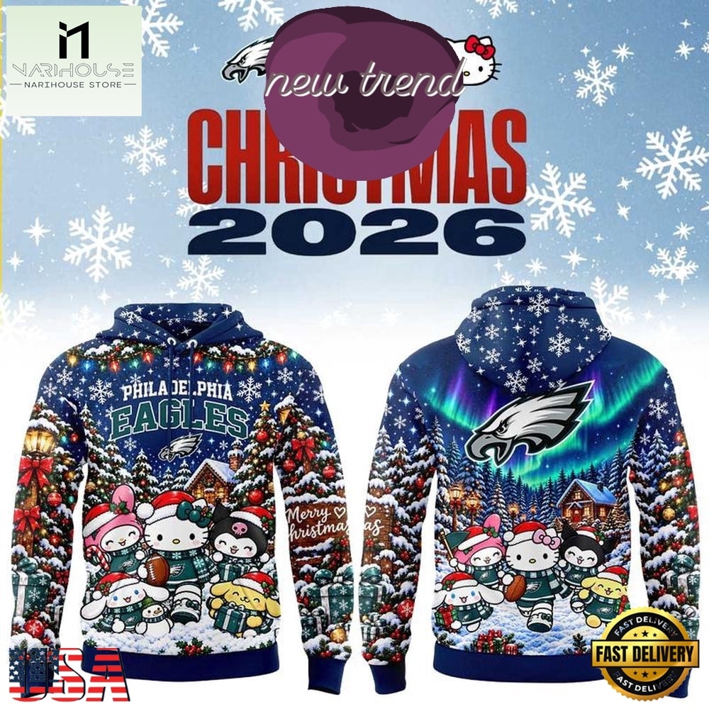 Philadelphia Eagles Hello Kitty Christmas Day 2026 Limited Edition Hoodie, Hot 3D Shirt Trend Philadelphia Eagles Hello Kitty Christmas Day 2026 Limited Edition Hoodie, Hot 3D Shirt Trend