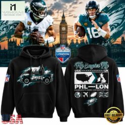 Philadelphia Eagles NFL London Games Tottenham 2026 Black Hoodie, Hot 3D Shirt Trend Philadelphia Eagles Nfl London Games Tottenham 2026 Black Hoodie
