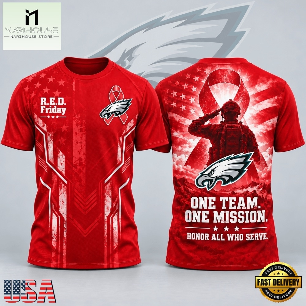 Philadelphia Eagles NFL RED Friday One Team One Mission Patriotic Soldier Tribute T Shirt, NFL Sporty Shirt Philadelphia Eagles NFL RED Friday One Team One Mission Patriotic Soldier Tribute T Shirt, NFL Sporty Shirt
