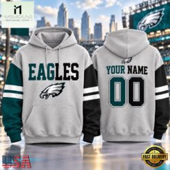 Philadelphia Eagles NFL Two Tone Colorblock Varsity Hoodie, NFL Sporty Shirt Philadelphia Eagles Nfl Two Tone Colorblock Varsity Hoodie