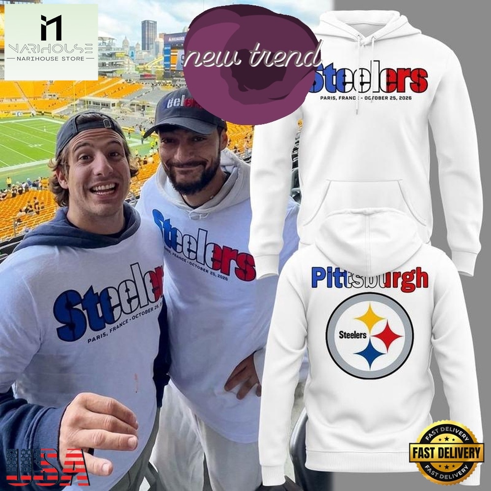 Pittsburgh Steelers 2026 Paris Game Limited Edition White Hoodie, Hot 3D Shirt Trend Pittsburgh Steelers 2026 Paris Game Limited Edition White Hoodie, Hot 3D Shirt Trend