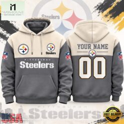 Pittsburgh Steelers NFL Custom Varsity Colorblock Pullover Hoodie, NFL Sporty Shirt Pittsburgh Steelers Nfl Custom Varsity Colorblock Pullover Hoodie
