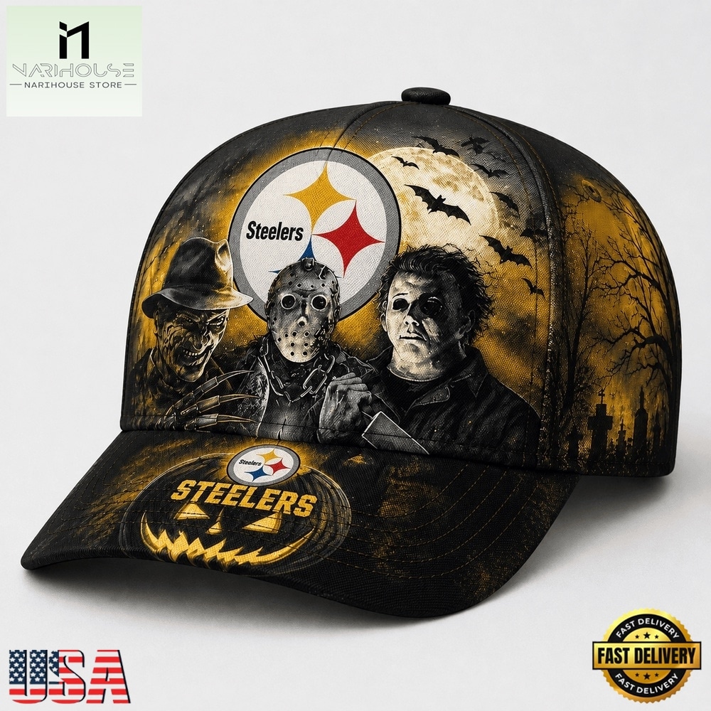 Pittsburgh Steelers NFL Horror Night Halloween 2026 Design Classic Cap, NFL Trendy Cap Pittsburgh Steelers NFL Horror Night Halloween 2026 Design Classic Cap, NFL Trendy Cap