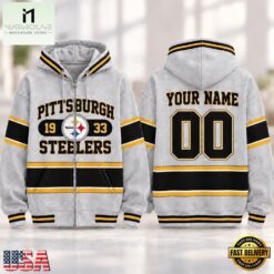 Pittsburgh Steelers NFL Varsity Stripe Zip Hoodie, NFL Sporty Shirt Pittsburgh Steelers Nfl Varsity Stripe Zip Hoodie