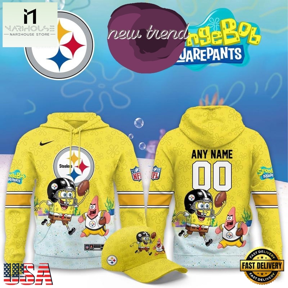 Pittsburgh Steelers x SpongeBob Limited Edition Personalized Hoodie, Hot 3D Shirt Trend Pittsburgh Steelers x SpongeBob Limited Edition Personalized Hoodie, Hot 3D Shirt Trend