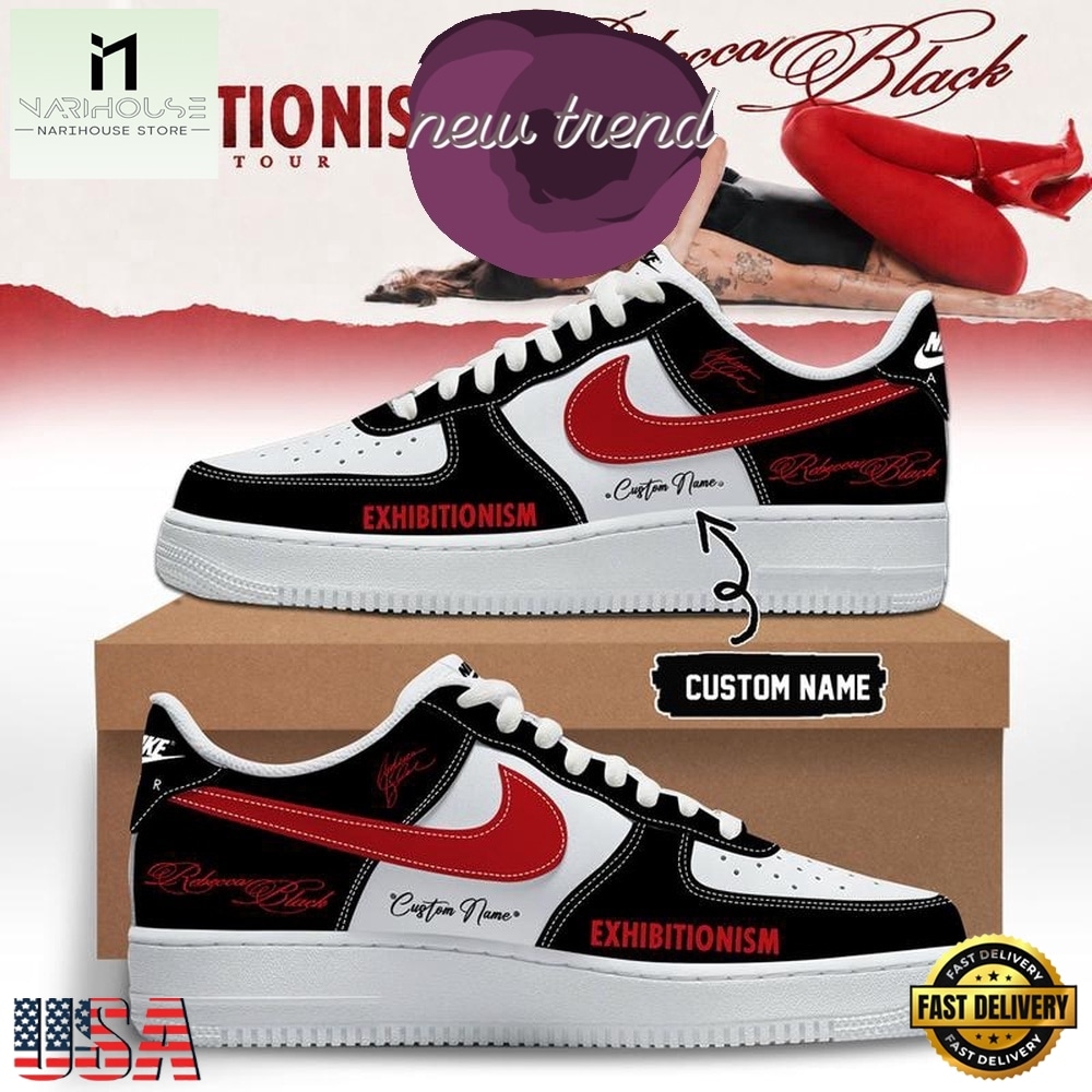 Rebecca Black Exhibitionism on Tour 2026 Limited Edition Air Force 1 Shoes Sneakers, Music Artist AF1 Shoes Rebecca Black Exhibitionism on Tour 2026 Limited Edition Air Force 1 Shoes Sneakers, Music Artist AF1 Shoes