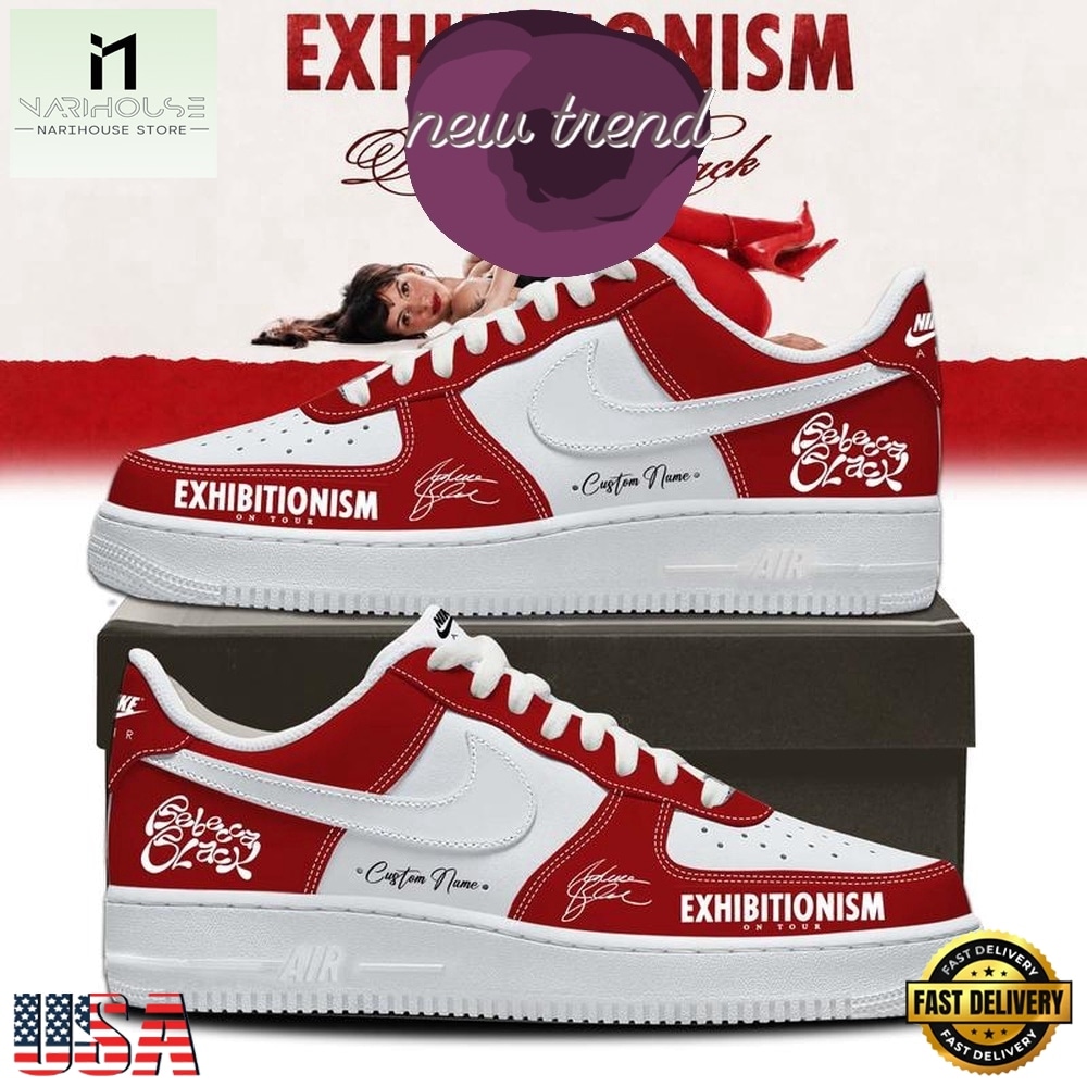 Rebecca Black Exhibitionism on Tour 2026 Red Air Force 1 Shoes Sneakers, Music Artist AF1 Shoes Rebecca Black Exhibitionism on Tour 2026 Red Air Force 1 Shoes Sneakers, Music Artist AF1 Shoes