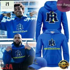 Rhode Island Breakers Primary Logo 2026 Blue Hoodie, Hot 3D Shirt Trend Rhode Island Breakers Primary Logo 2026 Blue Hoodie