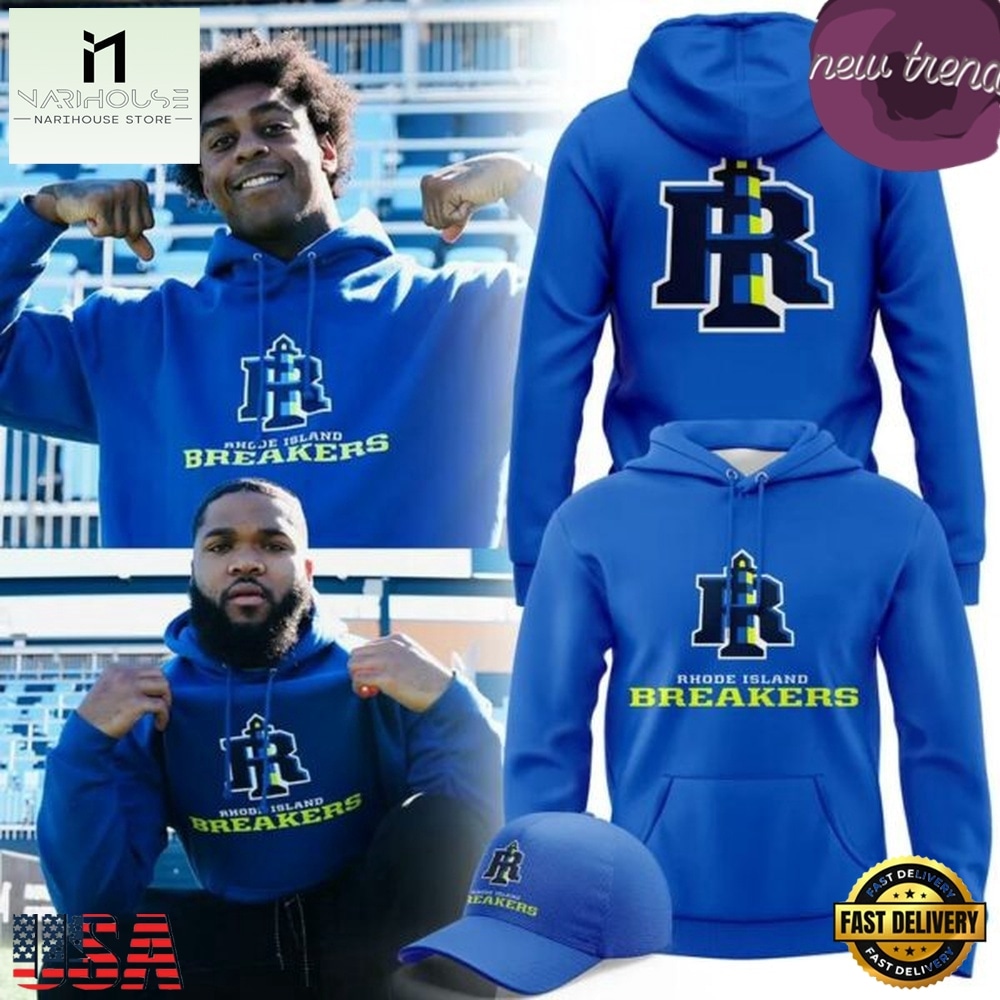 Rhode Island Breakers Primary Logo 2026 Blue Hoodie, Hot 3D Shirt Trend Rhode Island Breakers Primary Logo 2026 Blue Hoodie, Hot 3D Shirt Trend