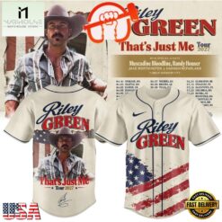 Riley Green That’s Just Me Tour 2027 Duck Club Est 1988 America Flag Baseball Jersey, Concert Baseball Jersey Riley Green That S Just ME Tour 2027 Duck Club Est 1988 America Flag Baseball Jersey
