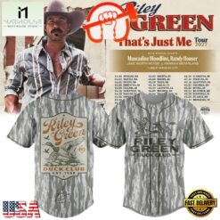Riley Green That’s Just Me Tour 2027 Duck Club Est 1988 Camo Baseball Jersey, Concert Baseball Jersey Riley Green That S Just ME Tour 2027 Duck Club Est 1988 Camo Baseball Jersey