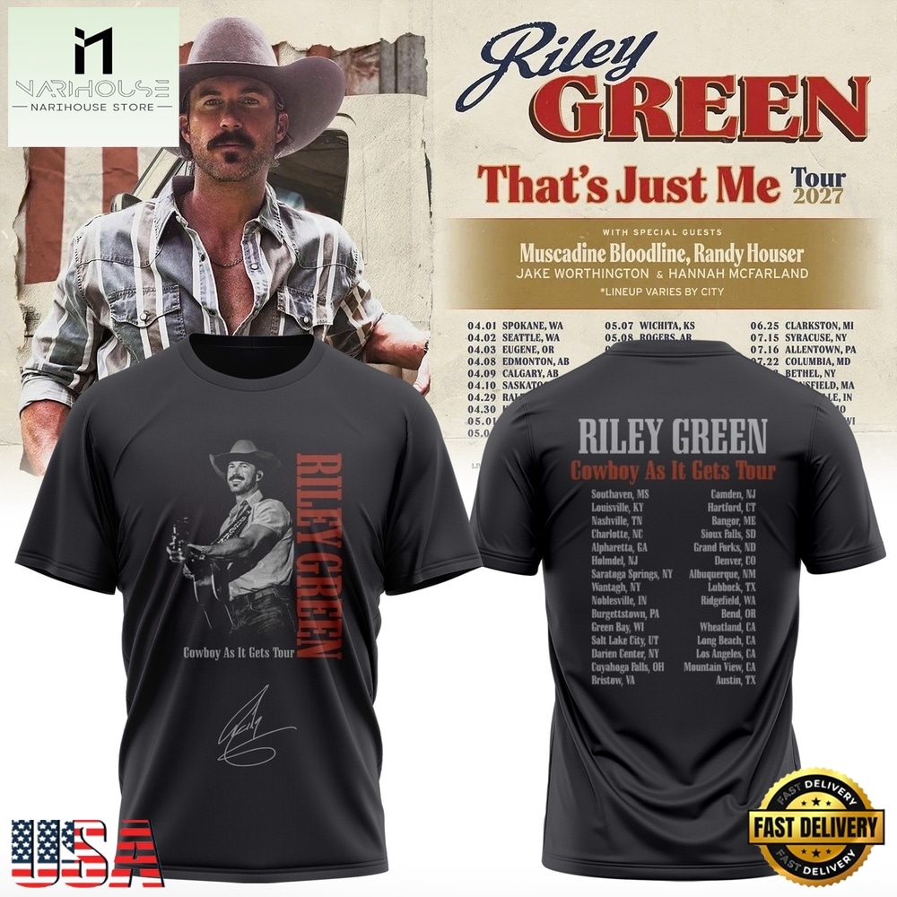 Riley Green That’s Just Me Tour 2027 Signature T Shirt, Popular 3D Music Tee Riley Green That’s Just Me Tour 2027 Signature T Shirt, Popular 3D Music Tee