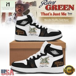 Riley Green That’s Just Me Tour 2027 Signed Black Air Jordan 1 Shoes, Music Fan AJ1 Sneakers Riley Green That S Just ME Tour 2027 Signed Black Air Jordan 1 Shoes