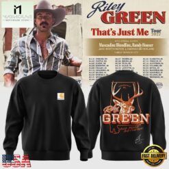 Riley Green That’s Just Me Tour 2027 Signed Black Sweatshirt, Popular 3D Music Tee Riley Green That S Just ME Tour 2027 Signed Black Sweatshirt