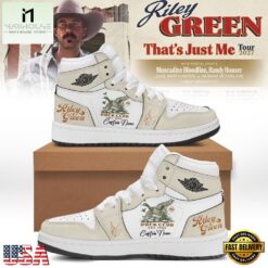Riley Green That’s Just Me Tour 2027 Signed Custom Air Jordan 1 Shoes, Music Fan AJ1 Sneakers Riley Green That S Just ME Tour 2027 Signed Custom Air Jordan 1 Shoes