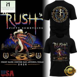Rush Fifty Something Tour 2026 San Antonio, TX T Shirt, Popular 3D Music Tee Rush Fifty Something Tour 2026 San Antonio TX T Shirt