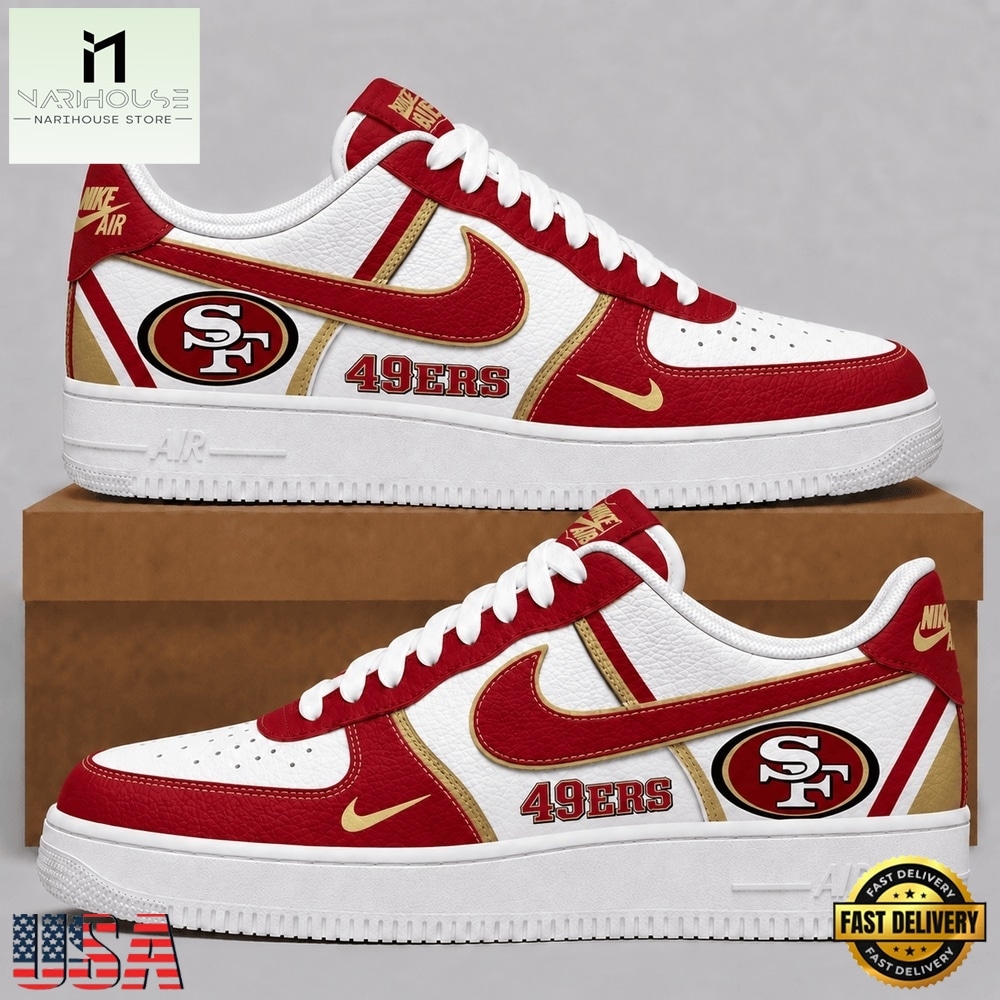 San Francisco 49ers 2026 NFL Team Air Force 1 Shoes Sneakers, NFL Team AF1 Shoes San Francisco 49ers 2026 NFL Team Air Force 1 Shoes Sneakers, NFL Team AF1 Shoes