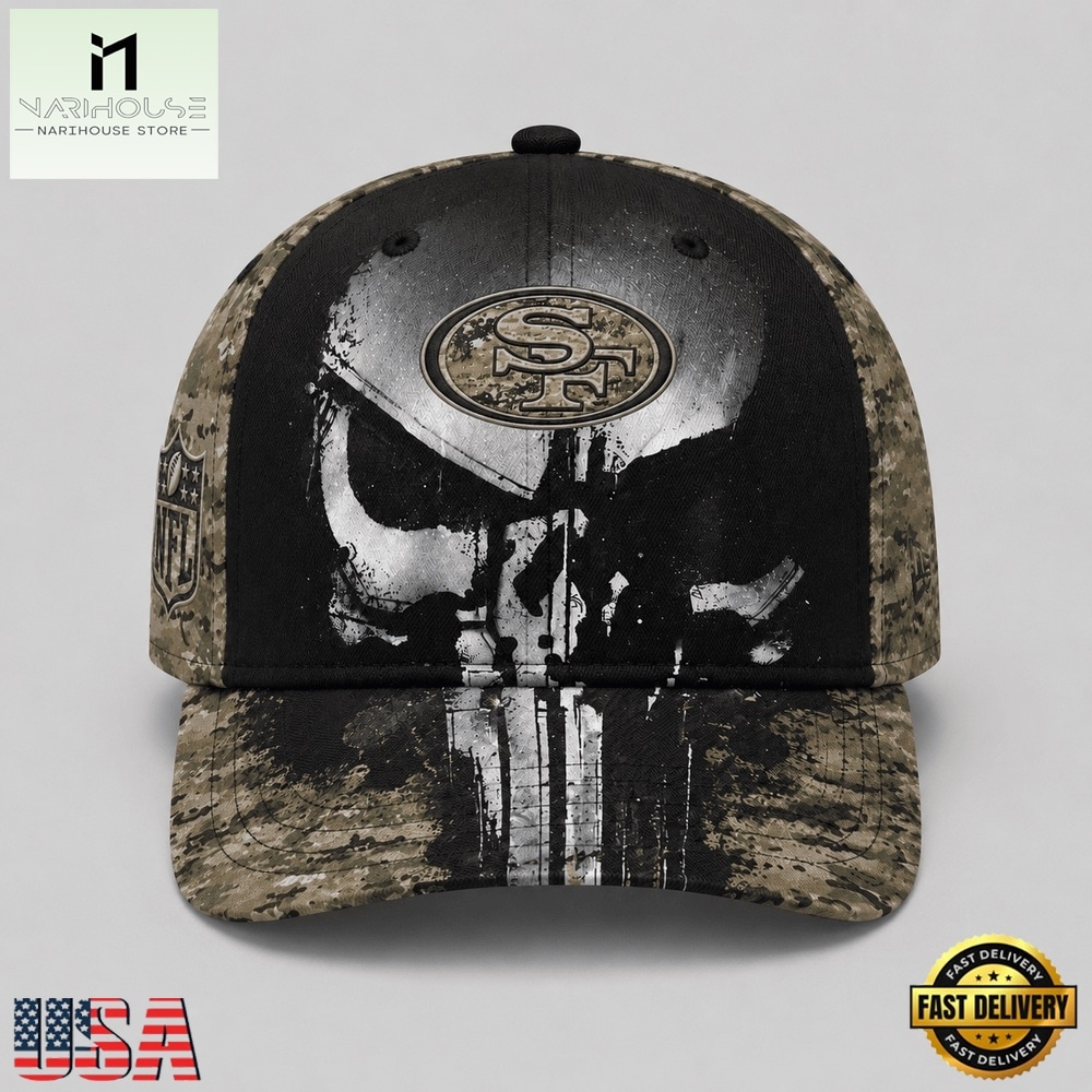 San Francisco 49ers NFL Halloween Military Skull Camo Classic Cap, NFL Trendy Cap San Francisco 49ers NFL Halloween Military Skull Camo Classic Cap, NFL Trendy Cap