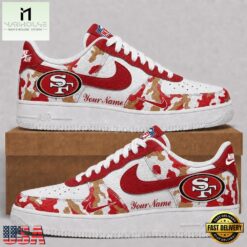 San Francisco 49ers NFL Team Camo Air Force 1 Shoes Sneakers, NFL Team AF1 Shoes San Francisco 49ers Nfl Team Camo Air Force 1 Shoes Sneakers