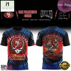 San Francisco 49ers x Grateful Dead Skeletons 2026 T Shirt, Hot 3D Shirt Trend San Francisco 49ers X Grateful Dead Skeletons 2026 T Shirt