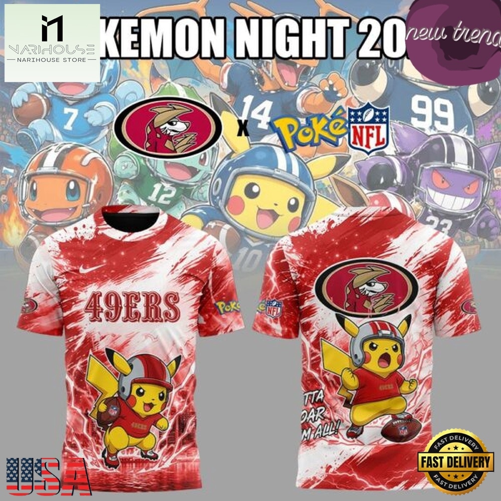 San Francisco 49ers x Pokemon Night 2026 T Shirt, Hot 3D Shirt Trend San Francisco 49ers x Pokemon Night 2026 T Shirt, Hot 3D Shirt Trend