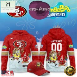 San Francisco 49ers x SpongeBob Limited Edition Personalized Hoodie, Hot 3D Shirt Trend San Francisco 49ers X Spongebob Limited Edition Personalized Hoodie
