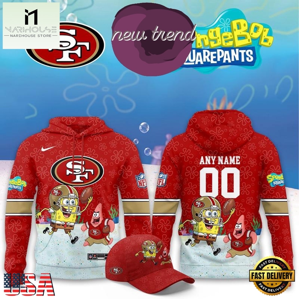 San Francisco 49ers x SpongeBob Limited Edition Personalized Hoodie, Hot 3D Shirt Trend San Francisco 49ers x SpongeBob Limited Edition Personalized Hoodie, Hot 3D Shirt Trend