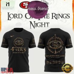 San Francisco 49ers x The Lord of the Rings 2026 Special New Black T Shirt, Hot 3D Shirt Trend San Francisco 49ers X The Lord OF The Rings 2026 Special New Black T Shirt