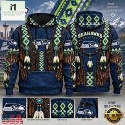 Seattle Seahawks Heritage Hoodie, Western Native Inspired Football Hoodie, Hot 3D Shirt Trend Seattle Seahawks Heritage Hoodie Western Native Inspired Football Hoodie